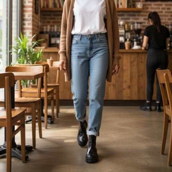 Siyah Hakiki Deri Rugan Garni Detylı Kadın Bot