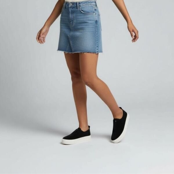 Siyah Süet Hakiki Deri Lastikli Kadın Günlük Sneaketr