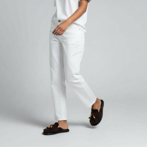 Kahve Süet 1hakiki Deri Boncuklu Kadın Sabo Terlik