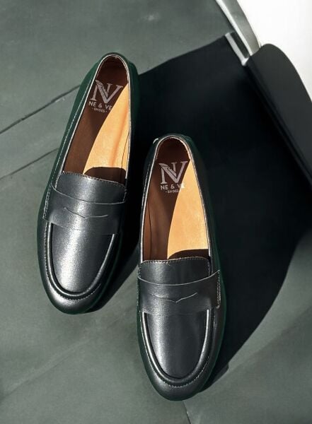 Siyah Deri Kadın Loafer Siyah - 36