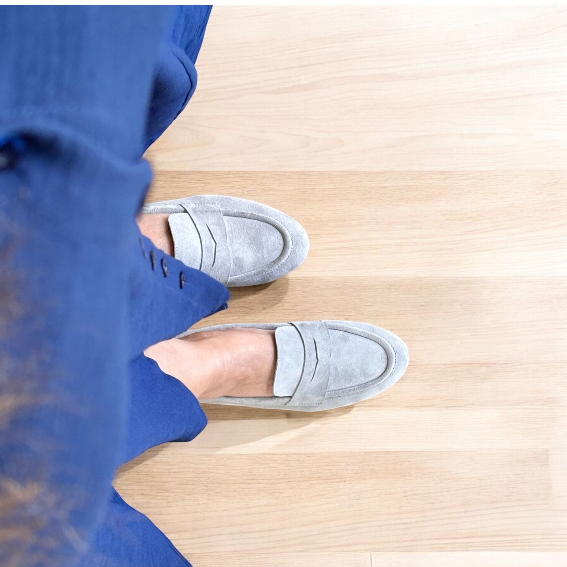 Gri Süet Kadın Loafer