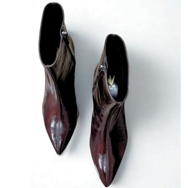 Acı Kahve Kırışık Rugan Sivri Burun Kadın Klasik Bot