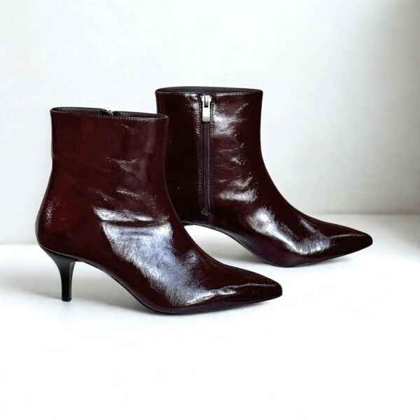 Acı Kahve Kırışık Rugan Sivri Burun Kadın Klasik Bot