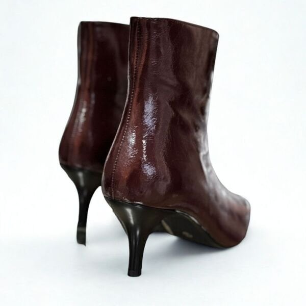 Acı Kahve Kırışık Rugan Sivri Burun Kadın Klasik Bot