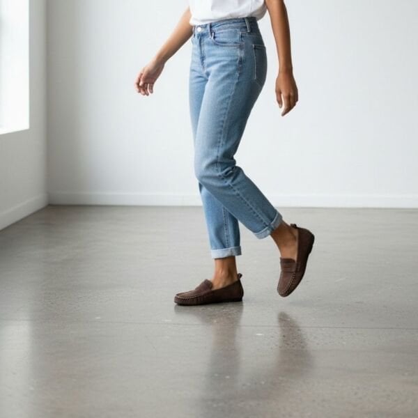 Kahve Süet Hakiki Deri Astarsız Esnek Kadın Günlük Şık ve Rahat Loafer