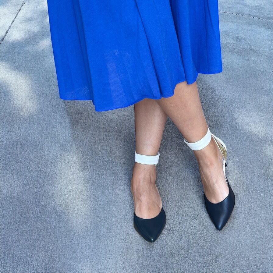 Lacivert Bilekten Cırtlı Hakiki Deri Kadın Topuklu Ayakkabı(Kopya)