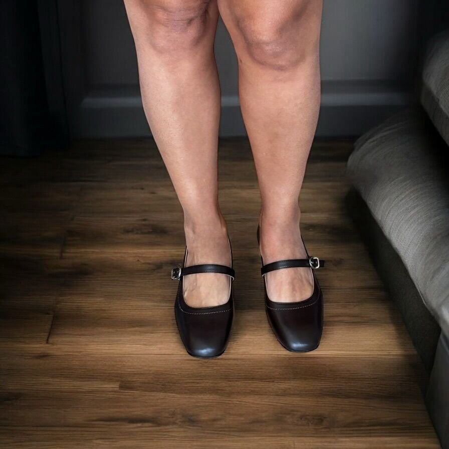 Kahve Hakiki Deri Tokalı Kadın Babet