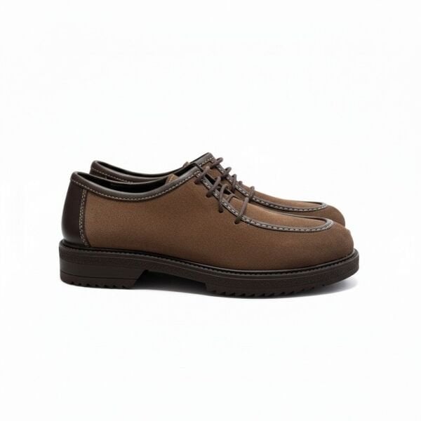 Kahve Süet Hakiki Deri Bağcıklı Kadın Casual Ayakkabı