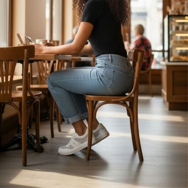 Beyaz Deri File Garnili Aksesuar Detaylı Kadın Günlük Sneaker