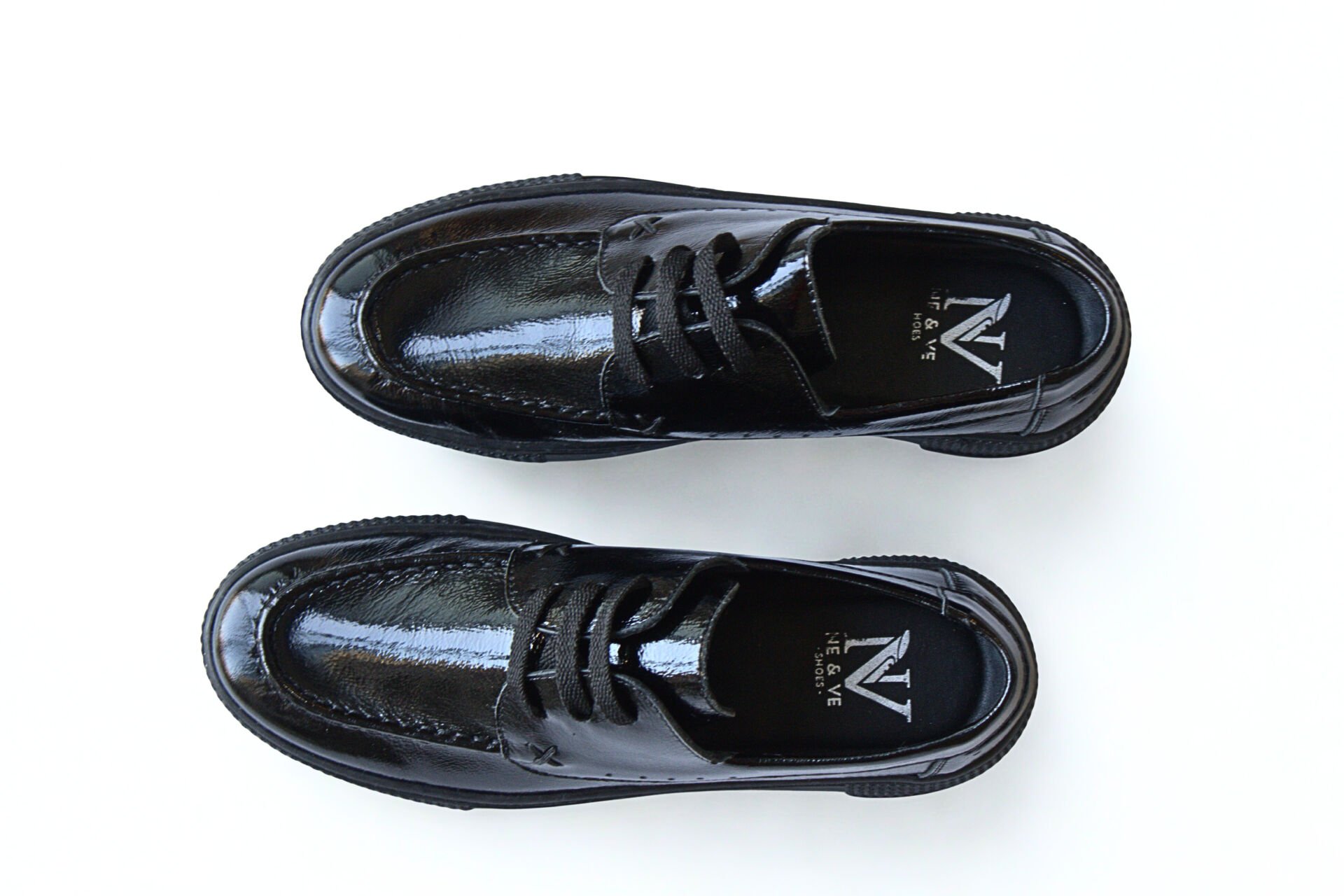 Siyah Kırışık Rugan Hakiki Deri Kadın Günlük Rahat Bağcıklı Ayakkabı