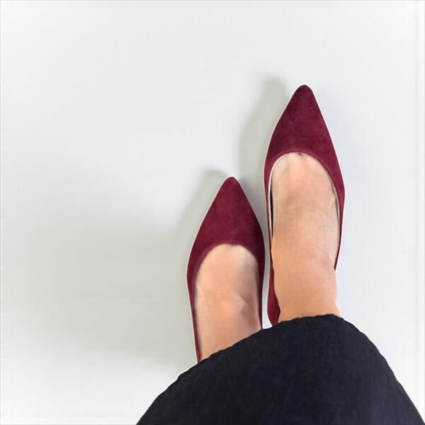 Bordo Süet Hakiki Deri Sivri Burun Şık Ve Rahat Günlük BabeT