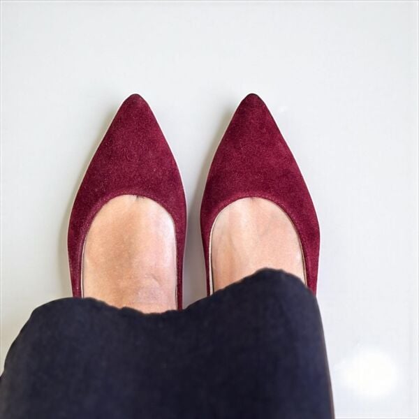 Bordo Süet Hakiki Deri Sivri Burun Şık Ve Rahat Günlük BabeT