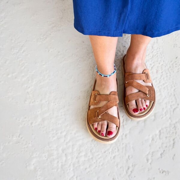 Taba Süet Hakiki Deri Kadın Günlük Terlik