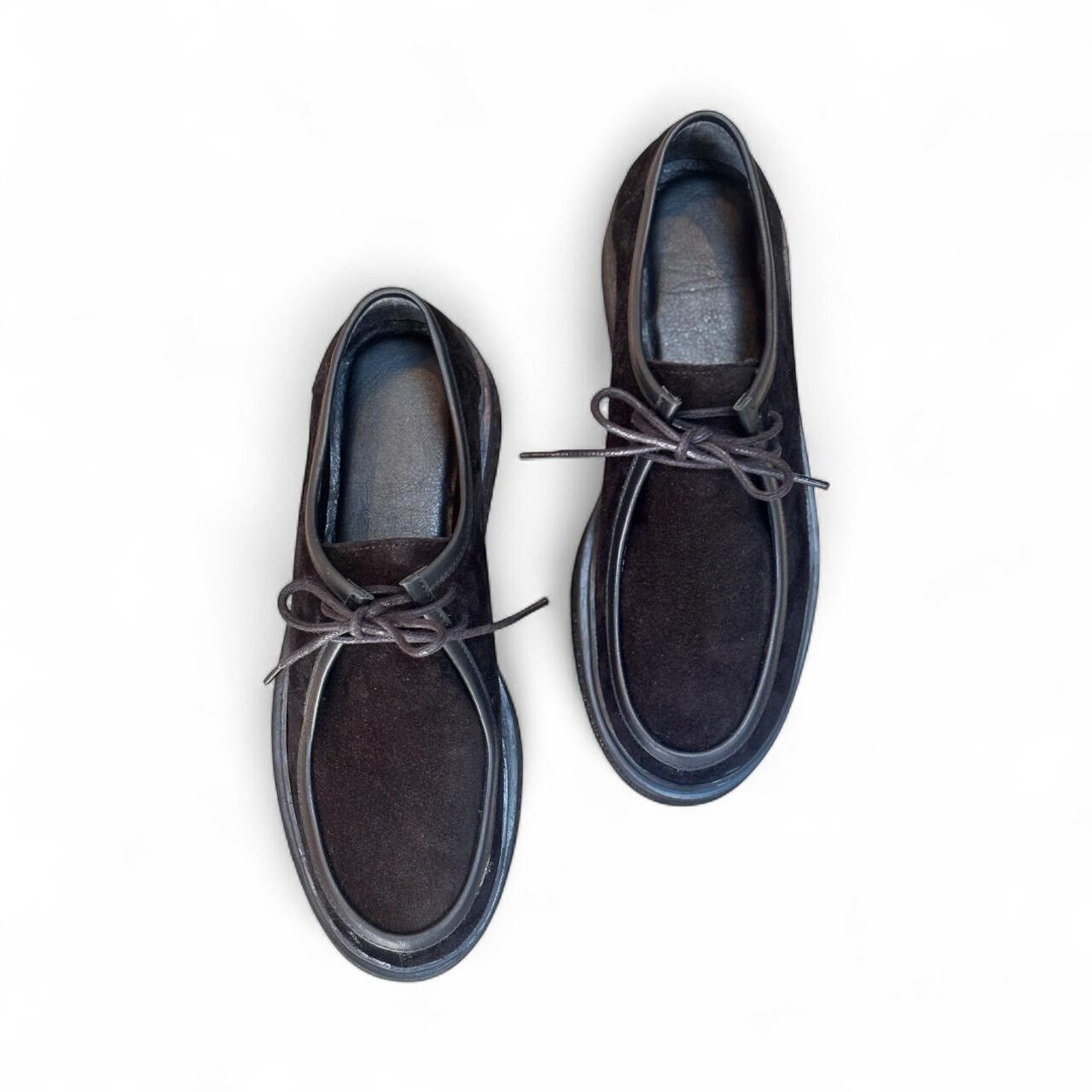 Siyah Süet Hakiki Deri Bağcıklı Kadın Ayakkabı