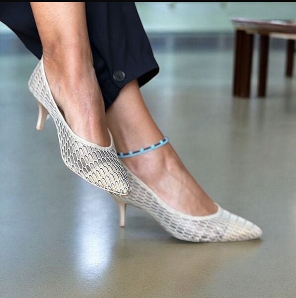 Bej File Rahat Kadın Alçak Ökçe Stiletto bej - 40