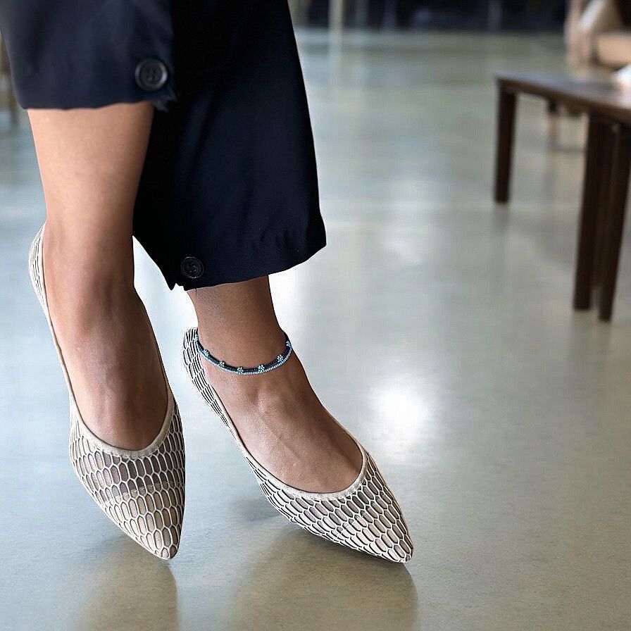 Bej File Rahat Kadın Alçak Ökçe Stiletto