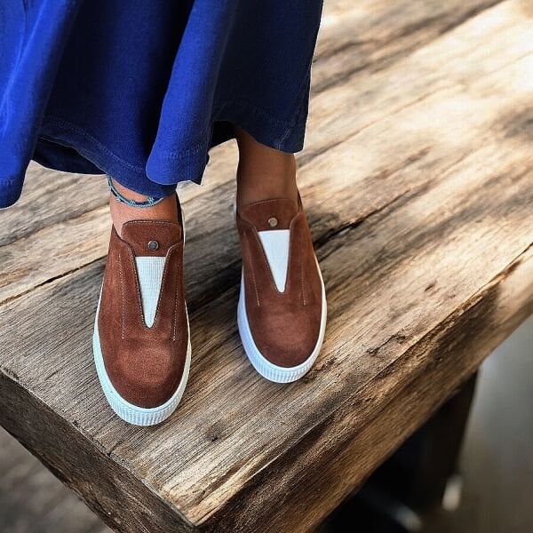 Kahve Süet  Lastik Detaylı Günlük Rahat Sneaker kahve - 40