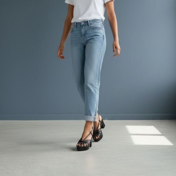 Altın Deri Biye Kadın Takunya Sandalet Siyah Deri - 37 