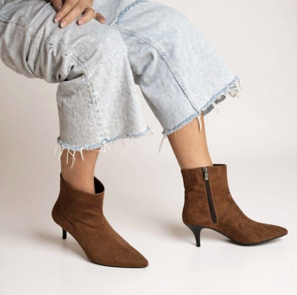 Taba Süet Sivri Burun Kadın Klasik Bot