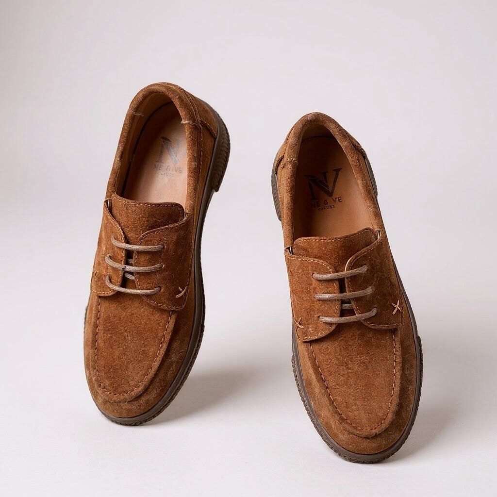 Taba Süet Hakiki Deri Kadın Günlük Rahat Bağcıklı Ayakkabı