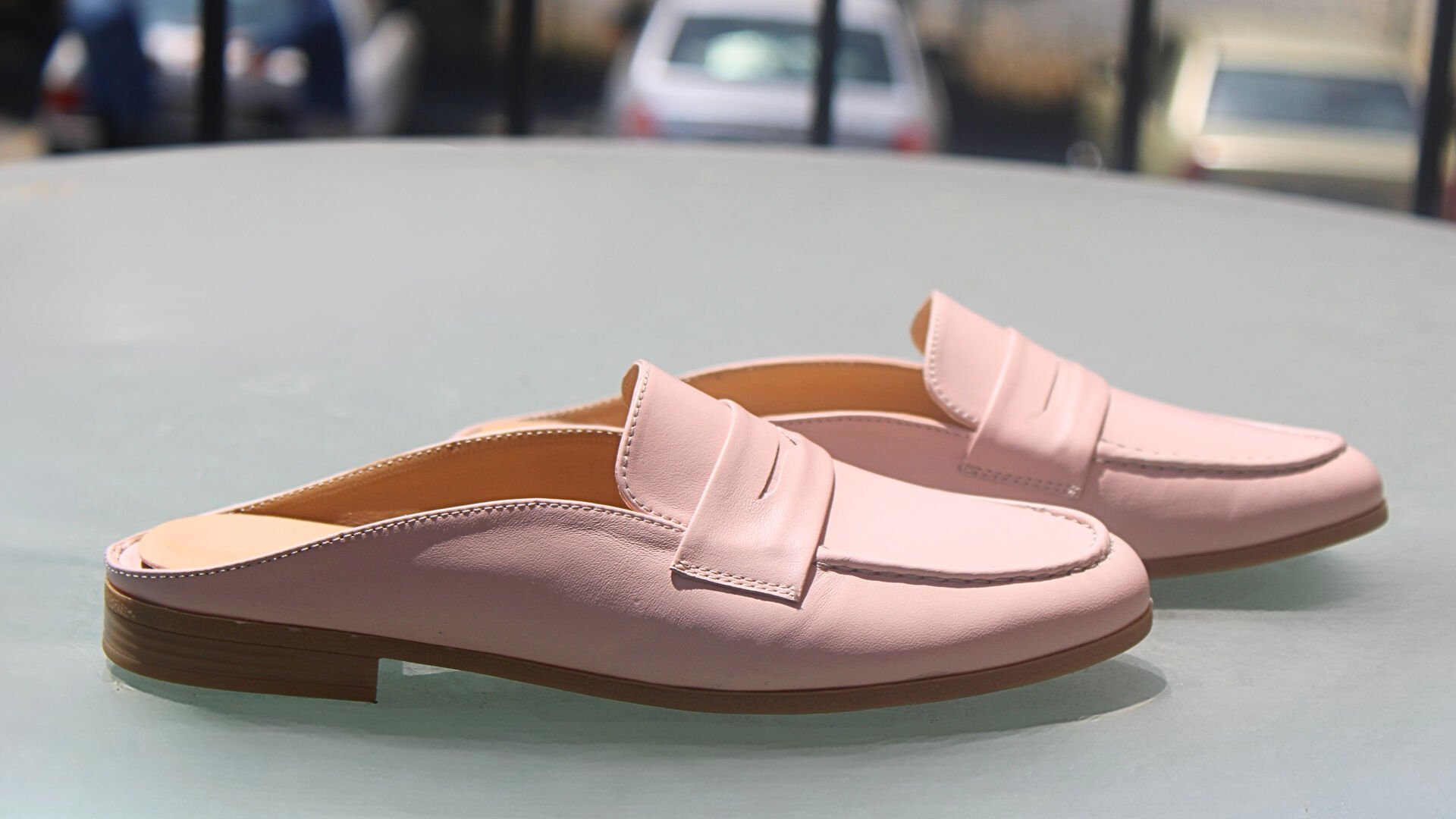 Açık Pembe Hakiki Deri Kadın Günlük Rahat Sabo Terlik