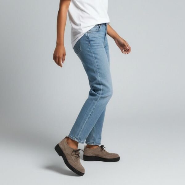 Vizon Süet Hakiki Deri Bağcıklı Kadın Casual Ayakkabı