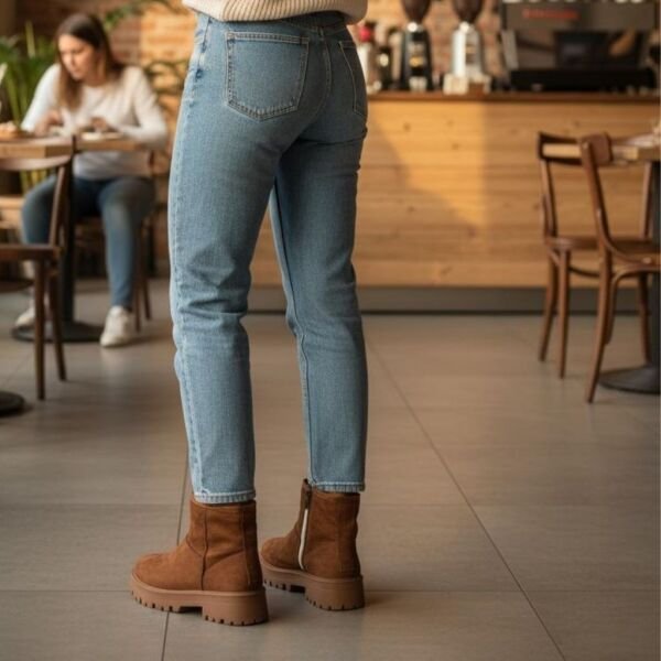 Taba Lüx Süet Fermuarlı İçi Peluş Astarlı Kadın Günlük Bot