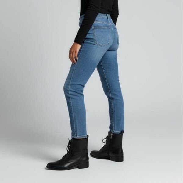 Siyah Deri Bağcıklı İçten Fermuarlı Kadın Topuklu Bot