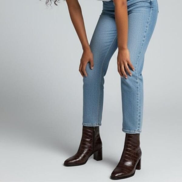 Kahve Kroko İçten Fermuarlı Kadın Kalın Topuklu Bot