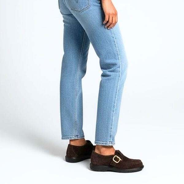 Kahve Süet Hakiki Deri Tokalı ve Lastikli Kadın Casual Ayakkabı