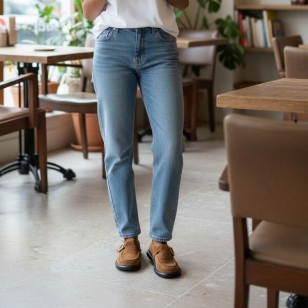 Taba Süet Hakiki Deri Tokalı ve Lastikli Kadın Casual Ayakkabı