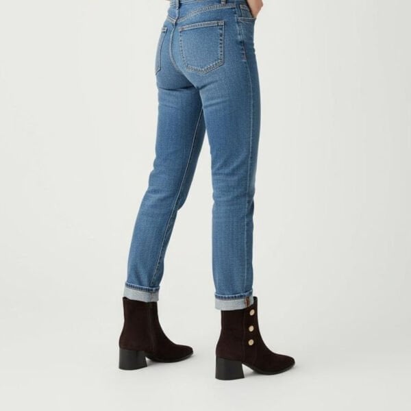 Kahve Süet Hakiki Deri Gold Düğme Detaylı Kadın Sivri Burunlu Bot