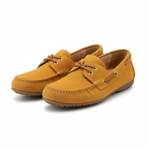 Borda Süet Hakiki Deri Kadın Bağcıklı Loafer Ayakkabı CAMEL - 39