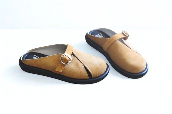 Hardal Hakiki Süet Tokalı Kadın Günlük Rahat Sabo Terlik