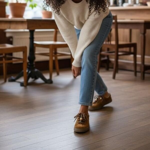 Taba Süet Hakiki Deri Bağcıklı Kadın Günlük Sneaker