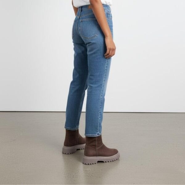 Kahve Süet Hakiki Deri Kalın Tabanlı İçten Fermuarlı Kadın Bot