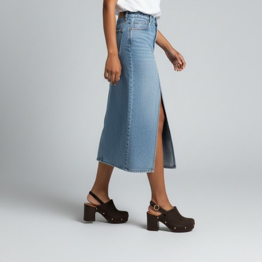 Kahve Deri Biye Detaylı Hafif Tabanlı Kadın Takunya Terlik