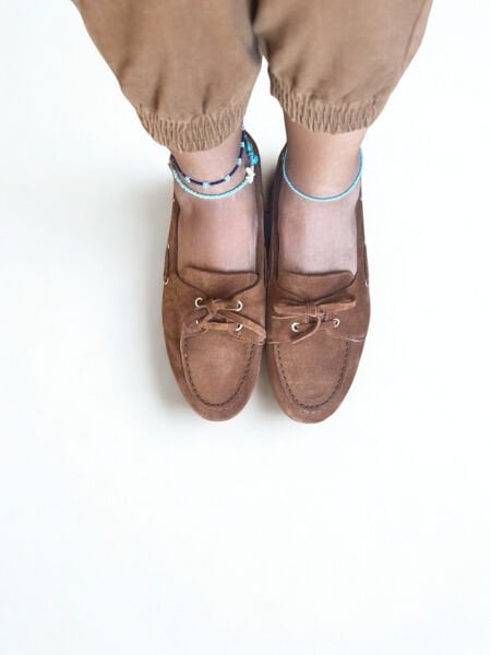 Taba Süet Hakiki Deri Bağcıklı Makosen Kadın Kolej Loafer